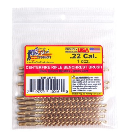 PROSHOT .22 CAL. CENTERFIRE BRUSH - 12 QTY. BULK PACK 22CF-D - 556 Black Friday Promotion